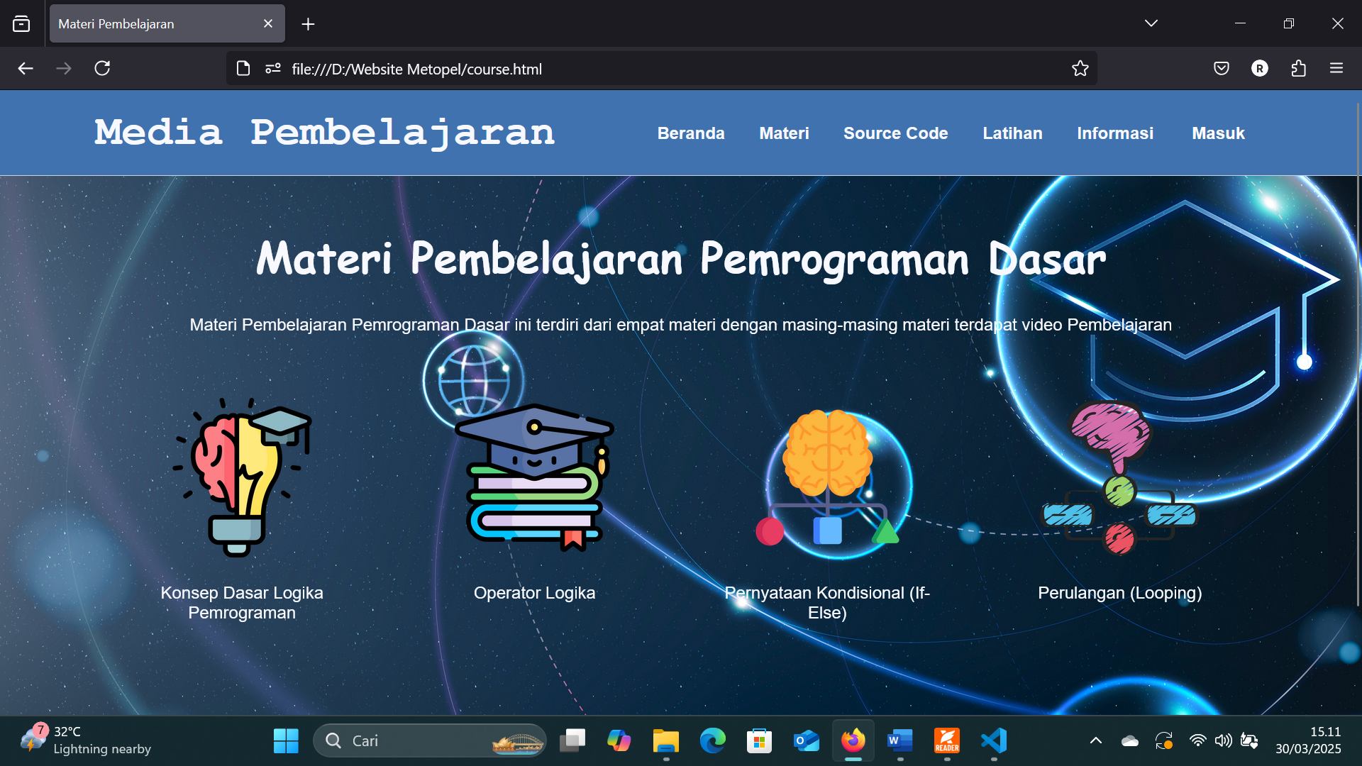 Gambar Proyek Pengembangan Media Pembelajaran Berbasis Website Untuk Meningkatkan Kemampuan Logika Siswa Dalam Pemrograman Dasar
